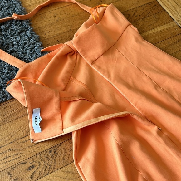 REVOLVE LIKELY Reyn Halter-Neck Dress Mandarin Orange Sun Size 10 - Picture 10 of 16